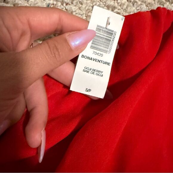 NWT Aritzia Wilfred Bonaventure Red Bouncy Tube Strapless Crop Top- Size Small - Picture 8 of 10